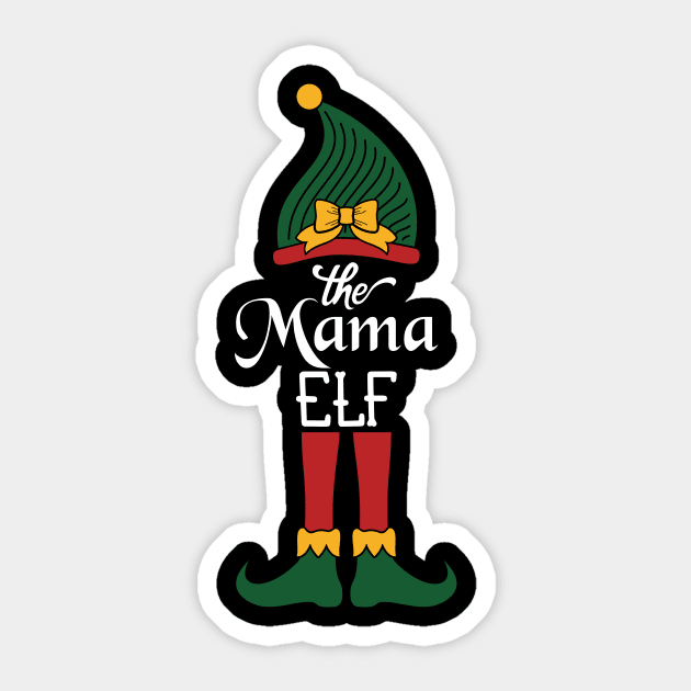 The Mama Elf Matching Family Group Christmas Party Pajama Sticker by Gufbox